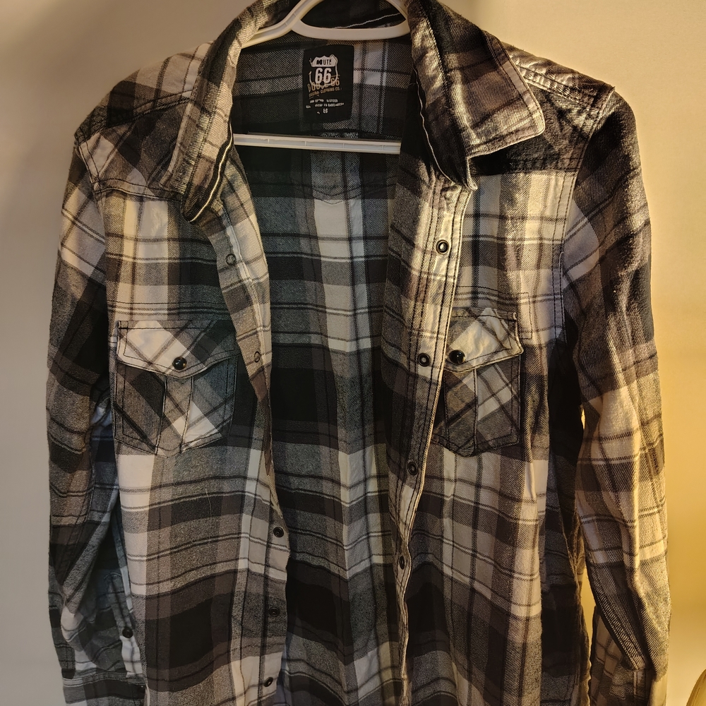 Route 66 Black and White Plaid Shirt